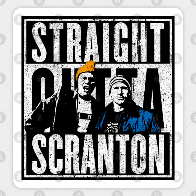 Straight Outta Scranton (Variant) - Lazy Scranton Sticker by huckblade